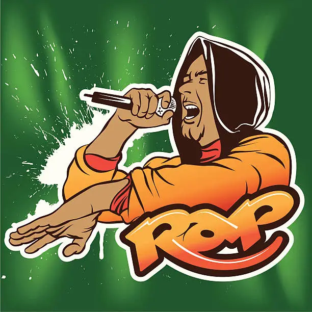 Vector illustration of rap singer