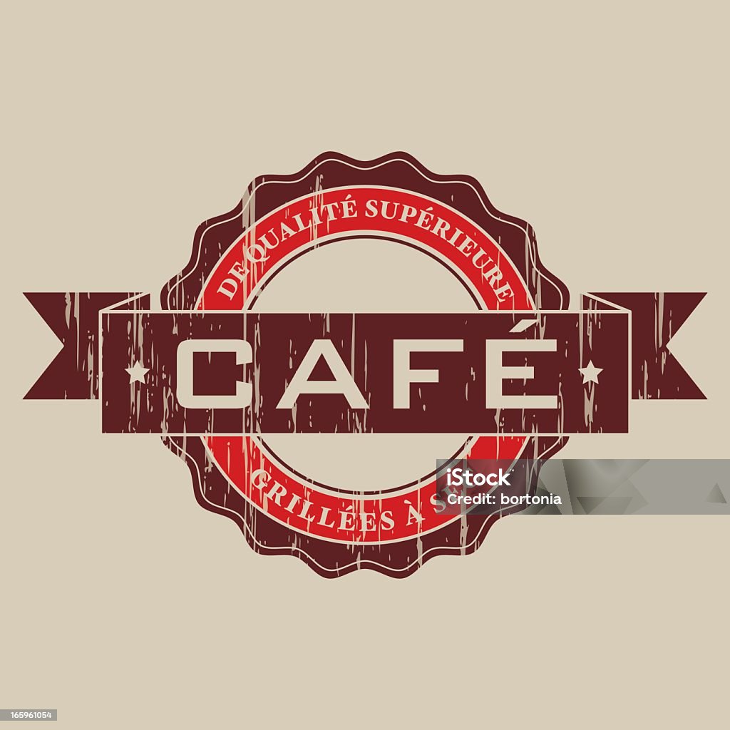 Vintage Café Label (francesa) - Vetor de Antiguidade royalty-free