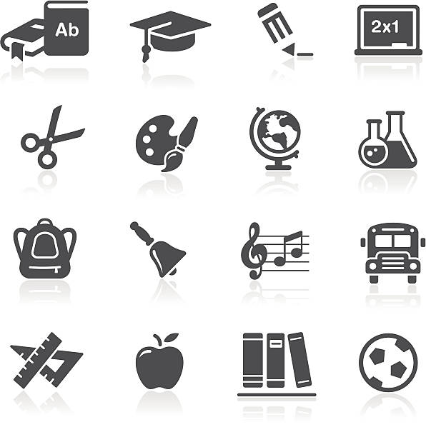School & Education Icons Black icon set for your web or printing projects. junior high stock illustrations