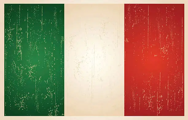 Vector illustration of Italy grunge vintage flag
