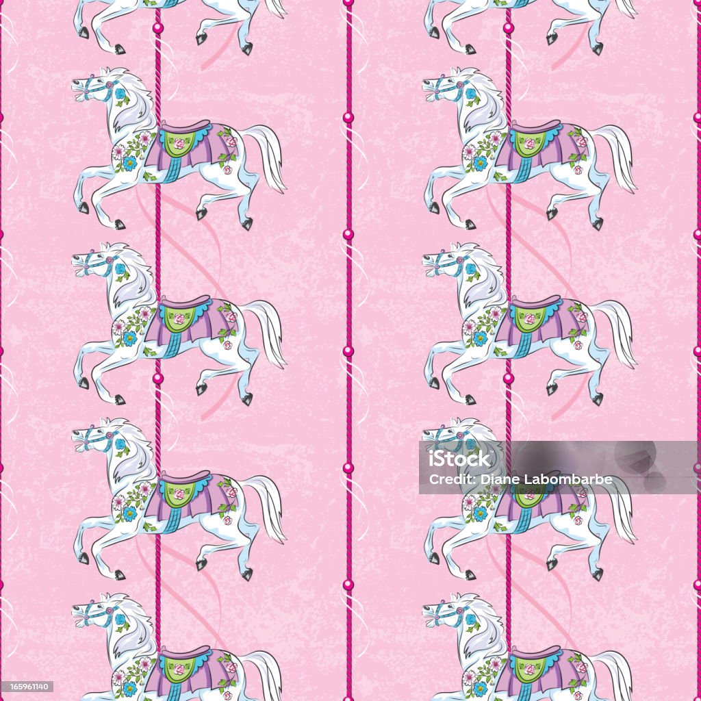 Karussell Horse Muster auf Rosa - Lizenzfrei Bildhintergrund Vektorgrafik