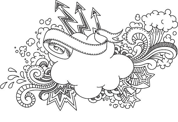 Cloud Doodle vector art illustration