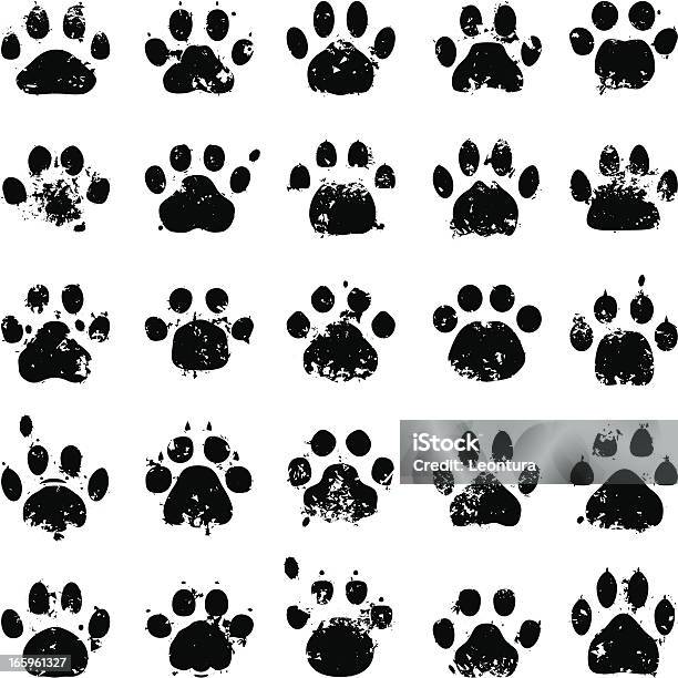 Кошки Лапа Принтом — стоковая векторная графика и другие изображения на тему Домашняя кошка - Домашняя кошка, След лапы, Лапа