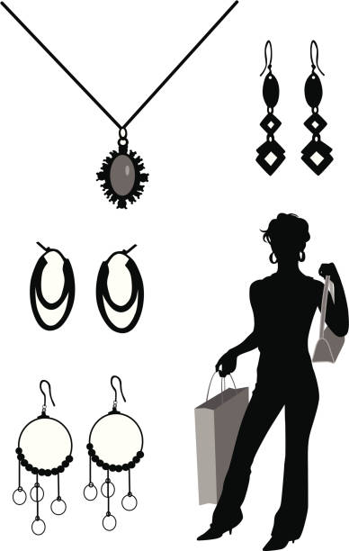 illustrations, cliparts, dessins animés et icônes de précieux - earring customer retail shopping