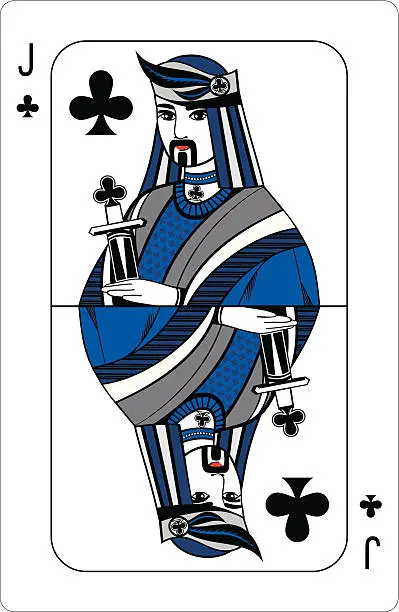 Vector illustration of Jack of clubs.