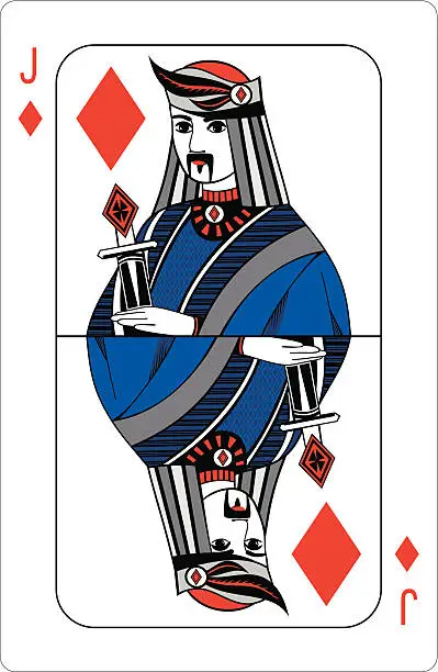 Vector illustration of Jack of diamonds.