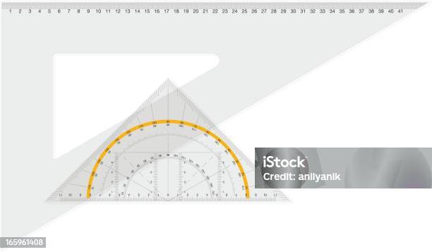 Square And Geodreieck Stock Illustration - Download Image Now - Ruler, Set Square, Protractor