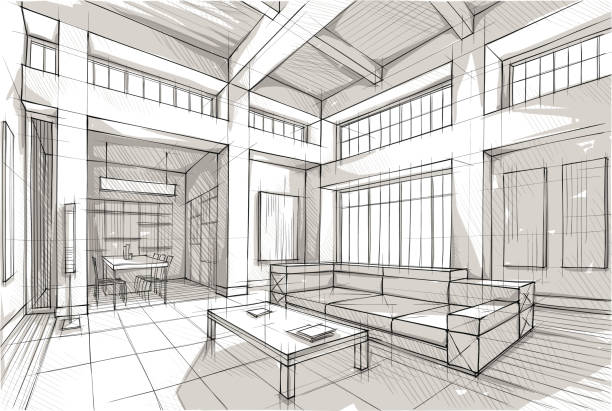 2 Point Perspective Drawing Interior Design