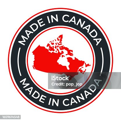 istock Made in Canada - vector illustration. Label, logo, badge, emblem, stamp collection with flag of Canada and text isolated on white backround 1659614548