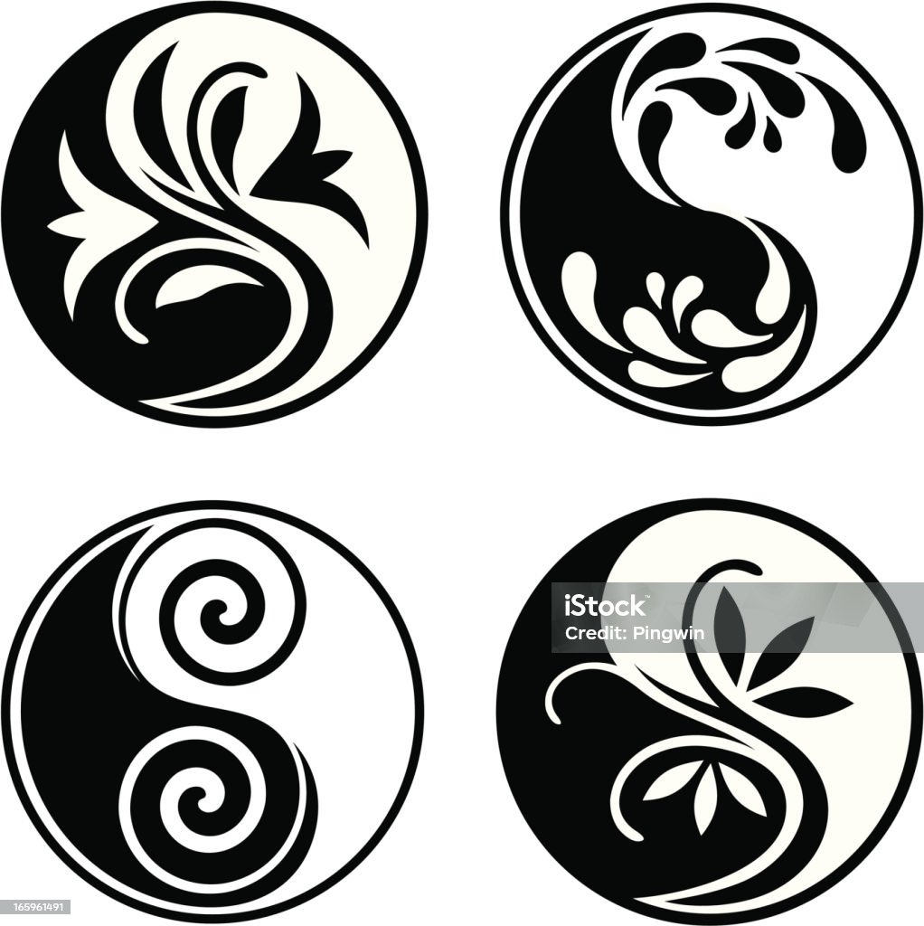 Yin Yang collection Set of yin yang symbols  Yin Yang Symbol stock vector