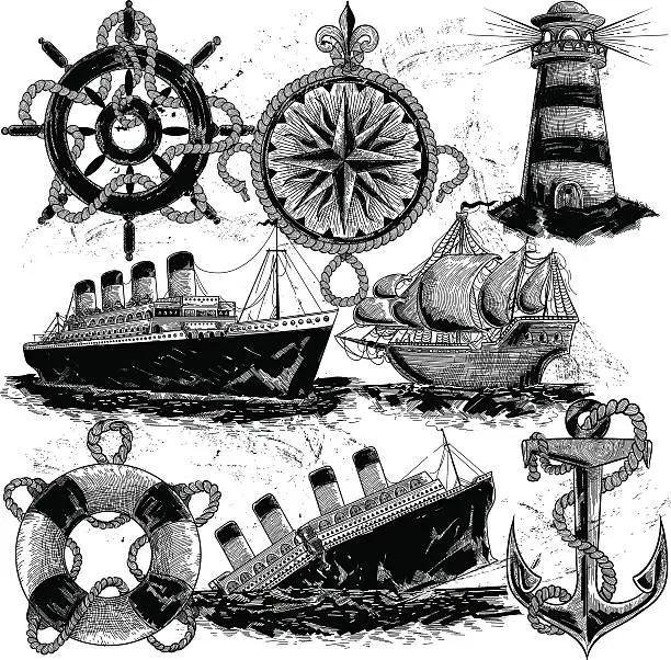 Vector illustration of Nautical Elements