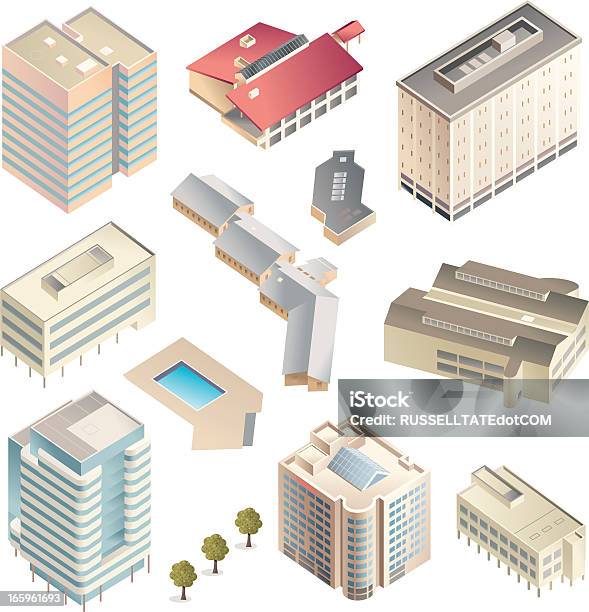 Shaded Buildings Stock Illustration - Download Image Now - Building Exterior, Block Shape, Complexity