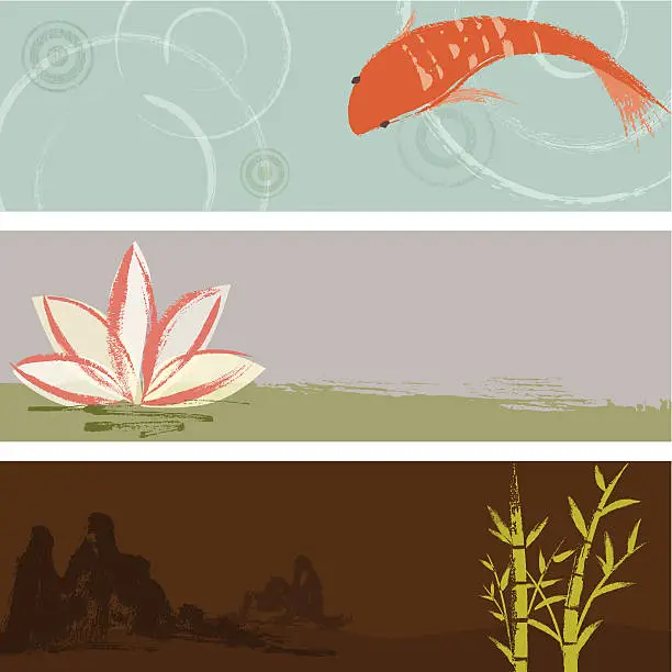 Vector illustration of Zen Background Collection