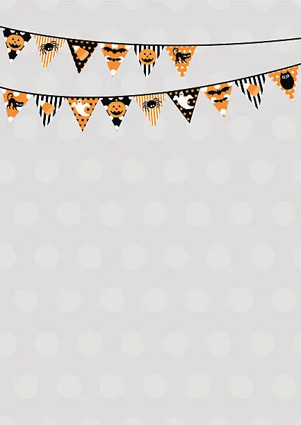 Vector illustration of Retro Halloween themed bunting design with copy space