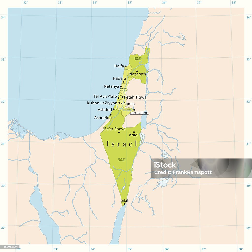 Israel Vector Map - arte vectorial de Mapa libre de derechos
