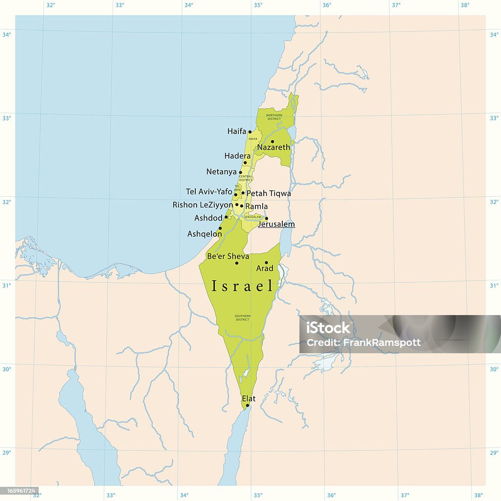 Israel vetor mapa - Vetor de Mapa royalty-free