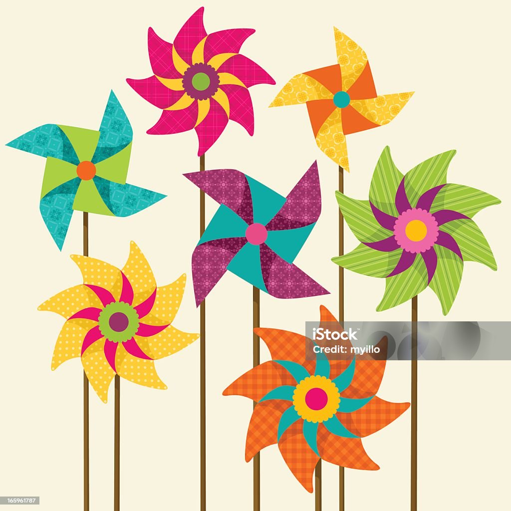 Kolorowe pinwheels - Grafika wektorowa royalty-free (Grafika wektorowa)