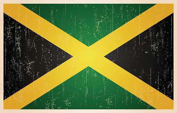 Vector illustration of Jamaica grunge vintage flag