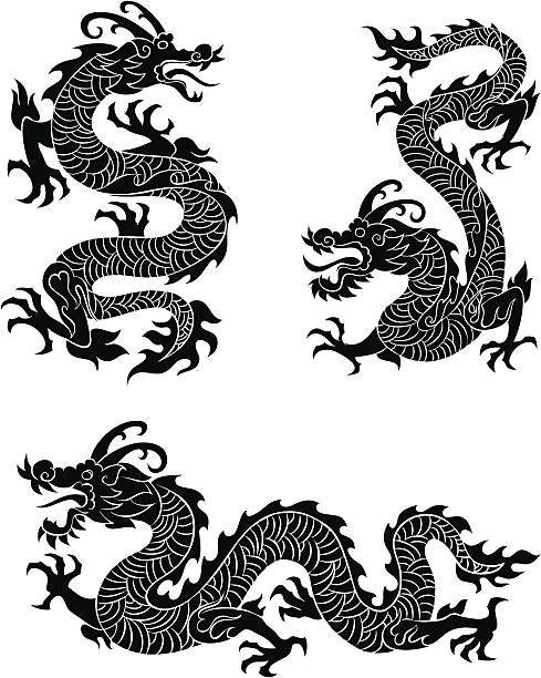 드렉셀 - oriental dragon stock illustrations