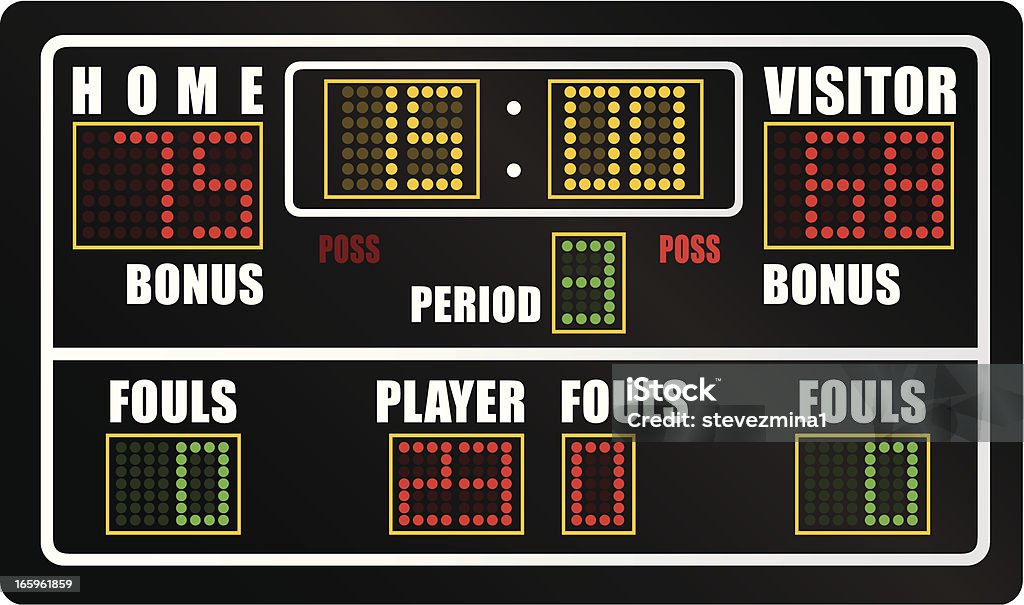 Tableau de basket - clipart vectoriel de Tableau des scores libre de droits