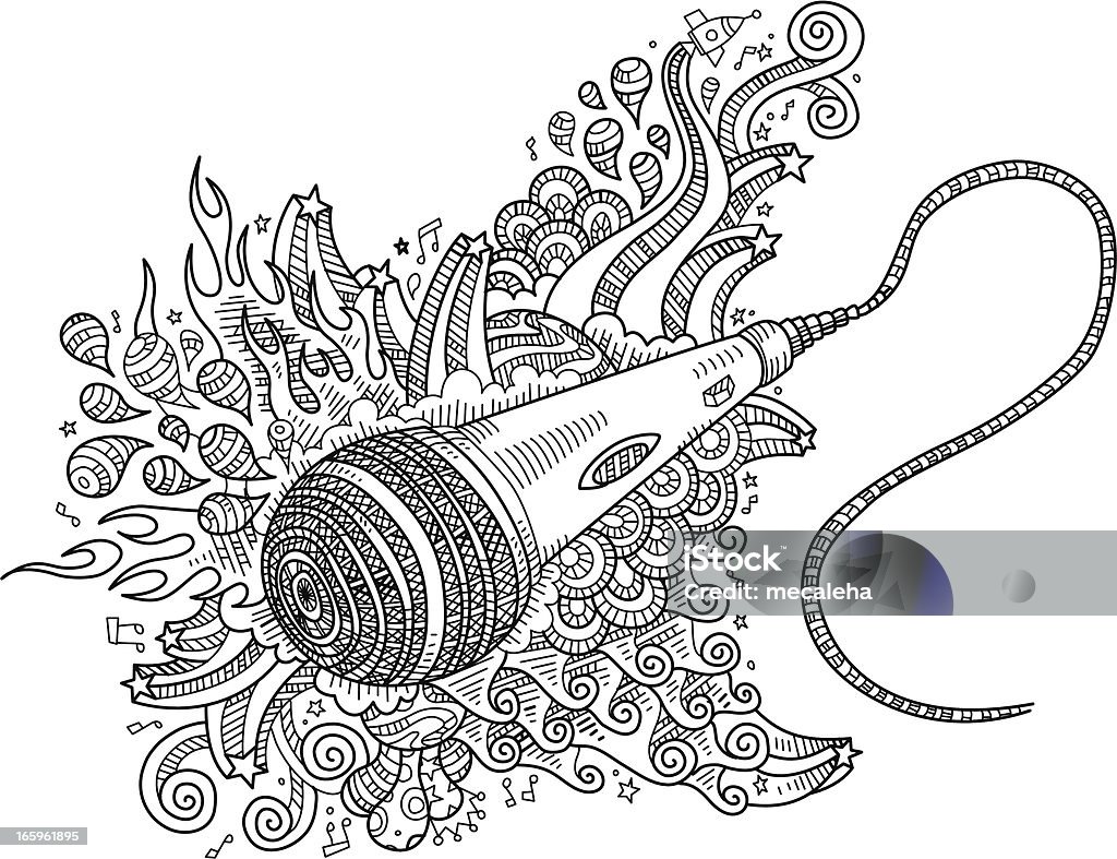 doodle microphone doodle microphone, neat and detailed, strokes - intact - vector illustrations Music stock vector