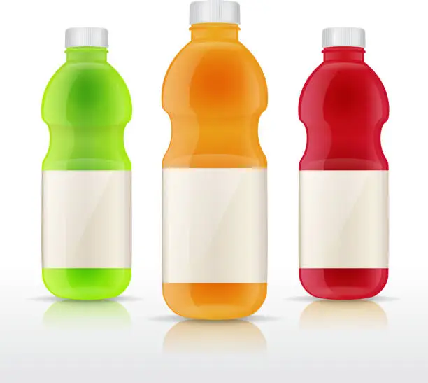 Vector illustration of Juice bottles