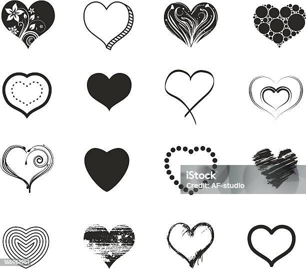 Набор Сердца — стоковая векторная графика и другие изображения на тему Без людей - Без людей, Брызги, Векторная графика