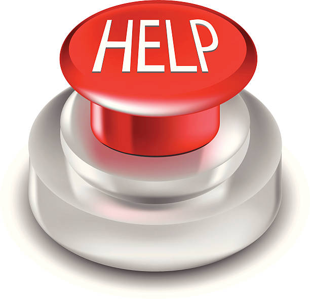 Shocking Help Button 100+ Panic Button Symbol Terrified Emergency Sign Stock Photos ...