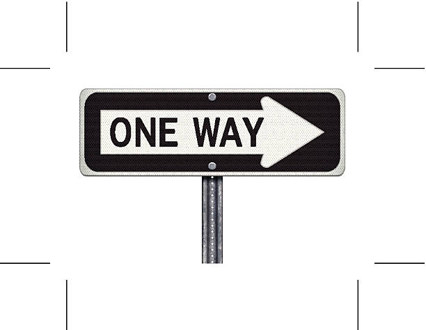 одну сторону дорожный знак - one way road sign street single object stock illustrations