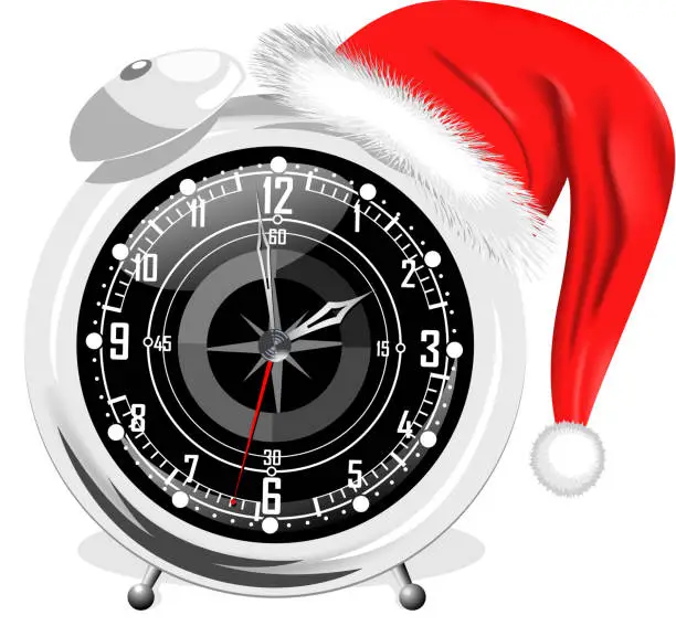 Vector illustration of New Year alarm clock