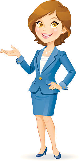 Cheerful Businesswoman vector art illustration