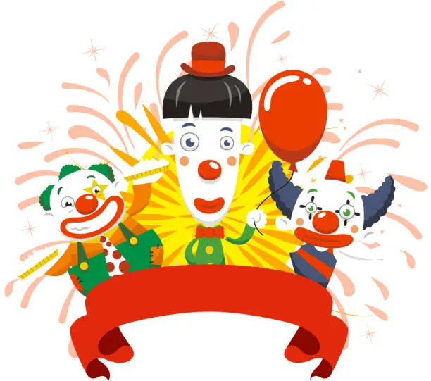 Vector illustration of Clown fun
