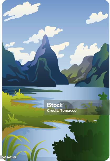 Grüne Landschaft Stock Vektor Art und mehr Bilder von Berg - Berg, Floßfahrt, Anden