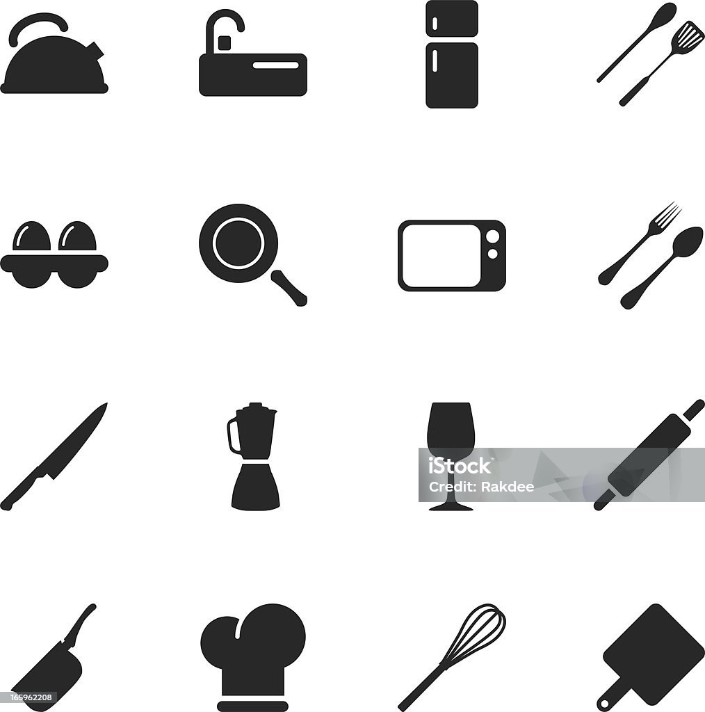 Küche Design Icons - Lizenzfrei Essen zubereiten Vektorgrafik