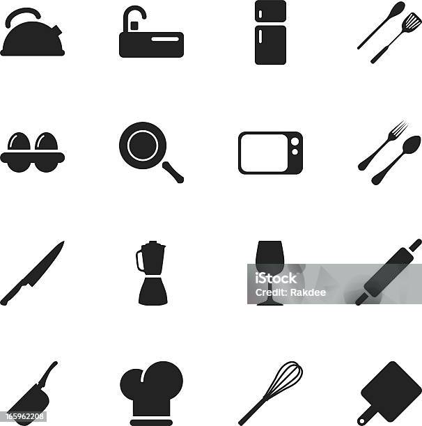 Küche Design Icons Stock Vektor Art und mehr Bilder von Essen zubereiten - Essen zubereiten, Mikrowelle, Bratpfanne