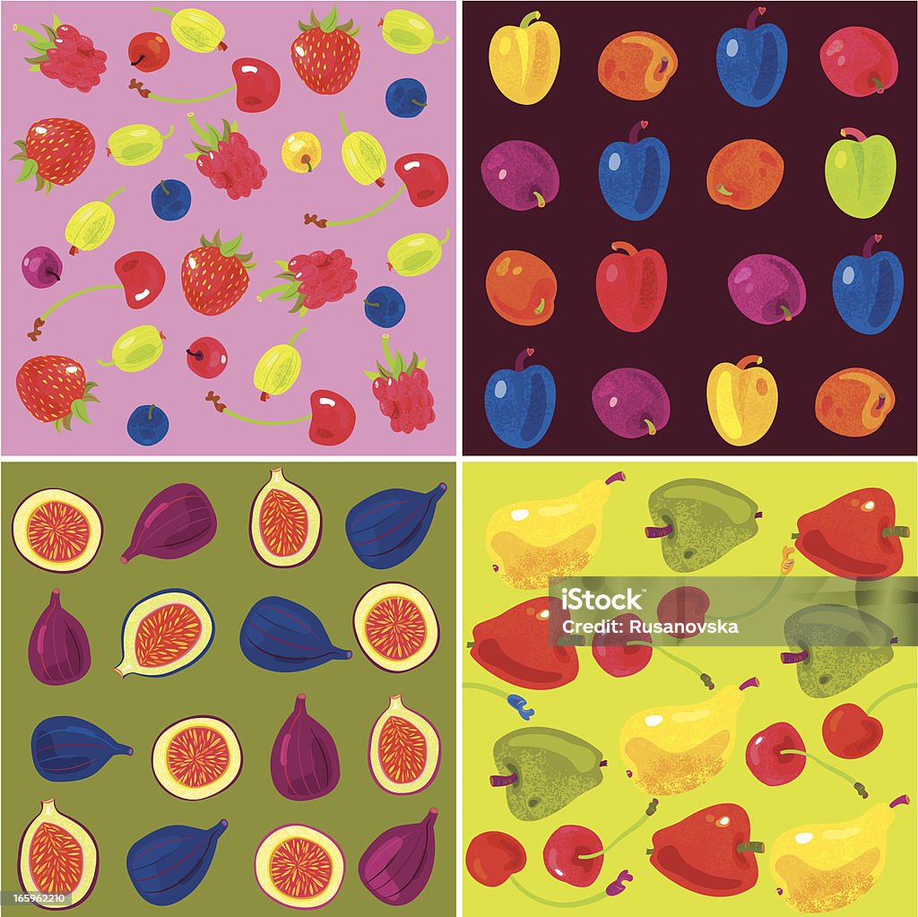 Fruits et baies de motifs sans couture - clipart vectoriel de Abricot libre de droits