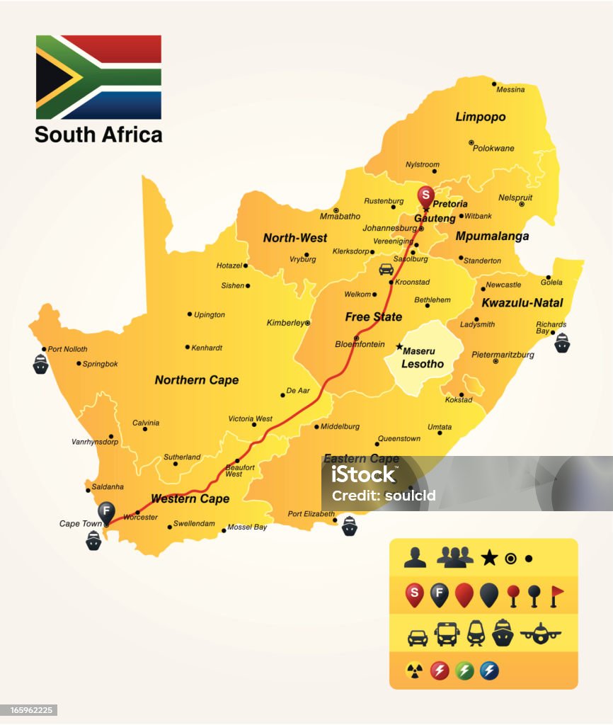 South Südafrika - Lizenzfrei Provinz Freistaat Vektorgrafik