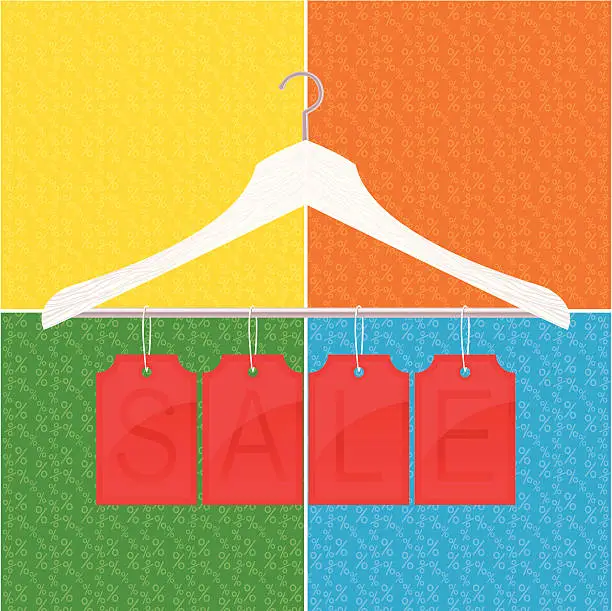 Vector illustration of Season Sale (Clothes Hanger)