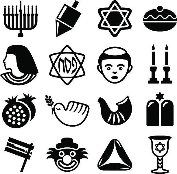 Vector illustration of Jewish Holidays Combo - Icons Set