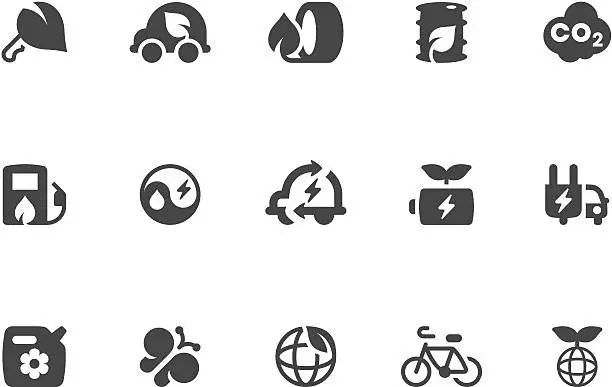 Vector illustration of Green Transport & Environment Icon Set | Coal Series