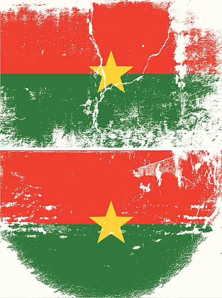 Vector illustration of Burkina Faso Grunge flag