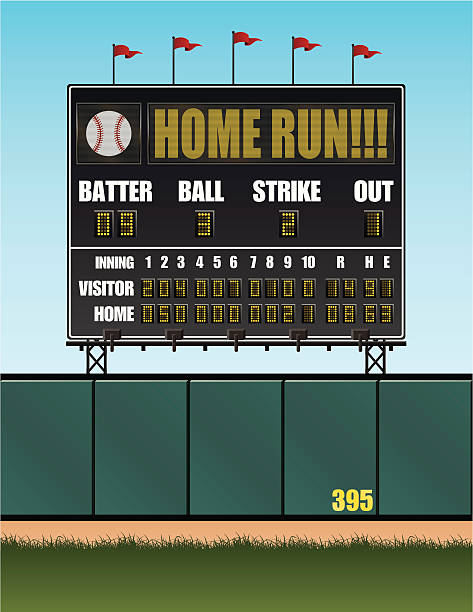 ilustrações, clipart, desenhos animados e ícones de painel de avaliação de beisebol - scoreboard baseballs baseball sport