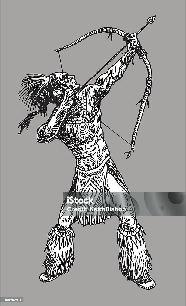 アメリカンインディアンの弓と矢 - 北米先住民族の文化のロイヤリティフリーベクトルアー�ト