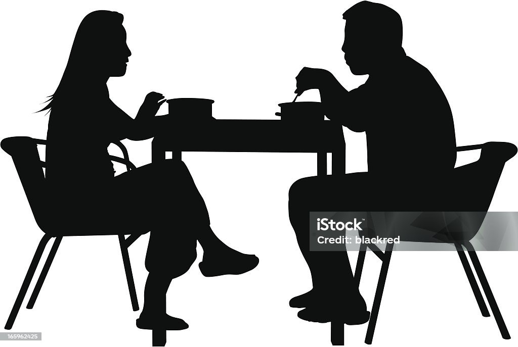 Paar beim Abendessen - Lizenzfrei Kontur Vektorgrafik