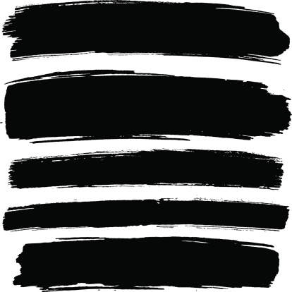 Black paint strokes on a white background.