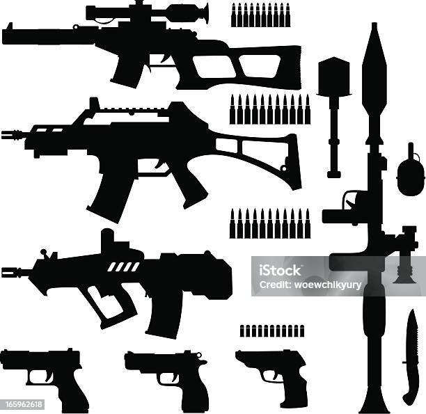 Vetores de Vetor Arma e mais imagens de Atirador - Atirador, Rifle, Agressão