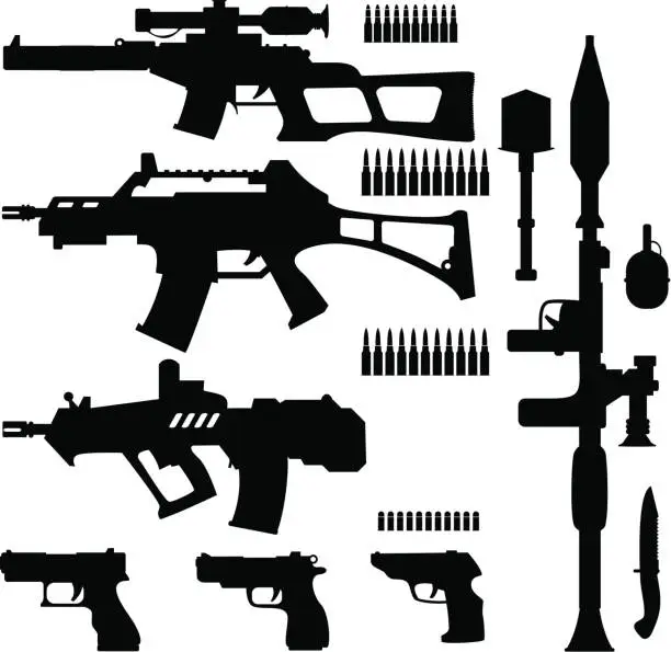 Vector illustration of vector weapon