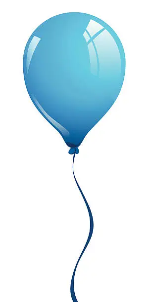 Vector illustration of Blue balloon