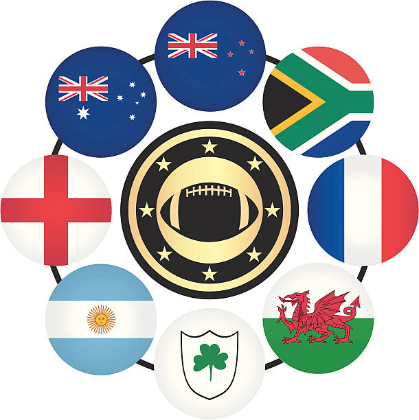 rugby world cup - flag welsh flag northern ireland flag republic of ireland stock illustrations