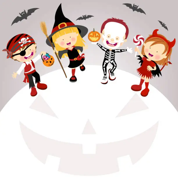 Vector illustration of Halloween Trick & Treat